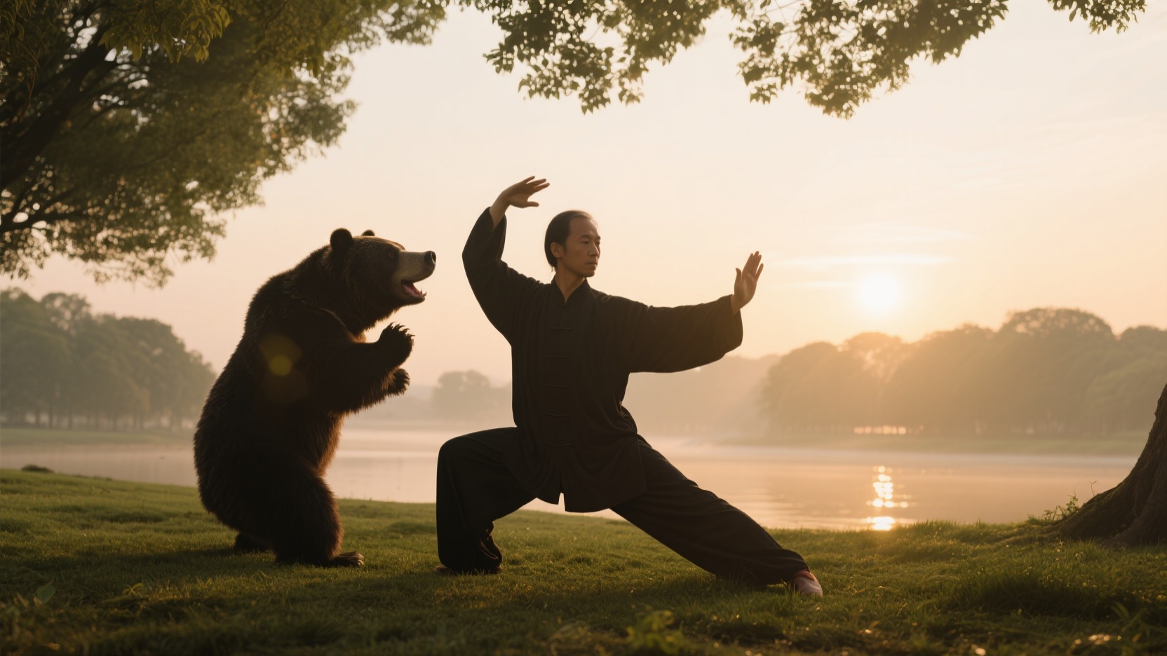 How does the Bear Frolic in Wu Qin Xi effectively strengthen kidney and digestive functions?